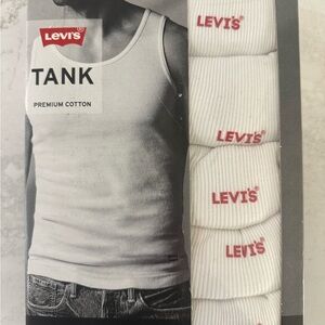 5 Pk Levi's White Men's Premium Tank Top, White, size Large, new in box